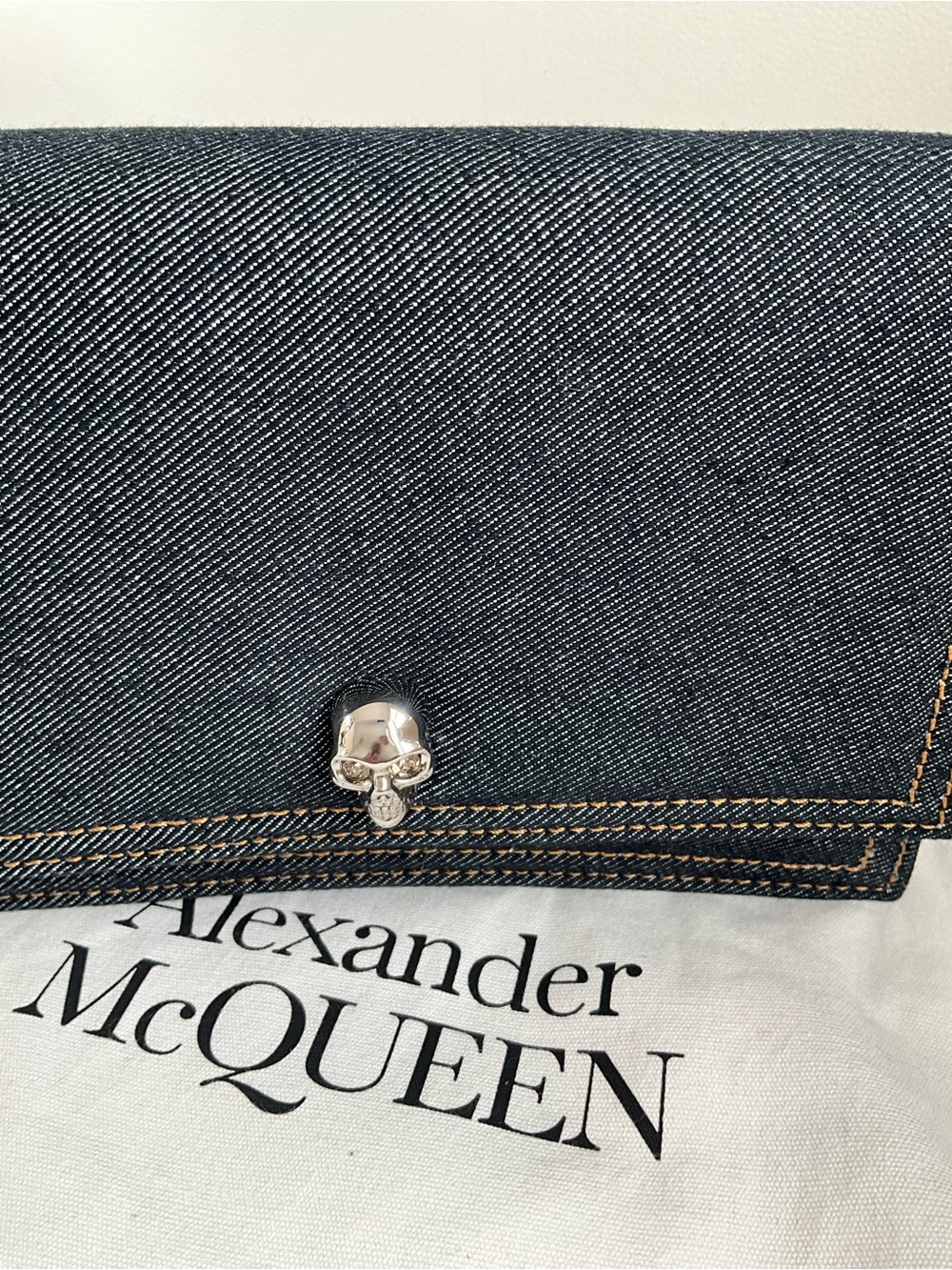 Alexander McQueen Skull Small denim shoulder bag - Picture 2 of 16